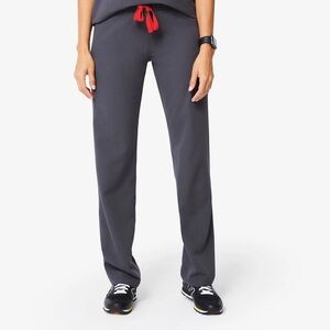 Figs Livingston straight leg scrub pants charcoal gray medium petite